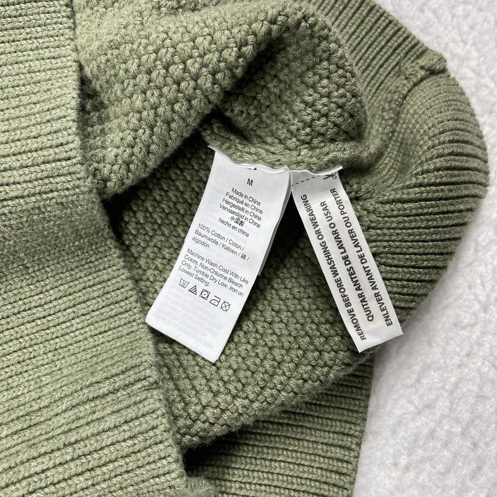 J Crew Sweater Mens Medium Green 1/4 Zip Pullover Gorp Cabin Teacher‎ Dad Office